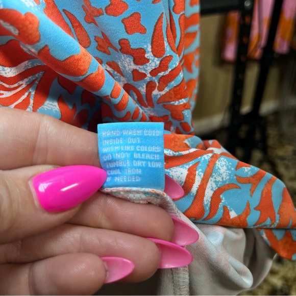 J‎ McLaughlin Dillards Emma Dress Catalina Cloth Blue Orange Boat Neck Modest LG - Picture 8 of 12